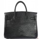 black lizard hermes birkin leather tote bag