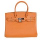 Hermes Birkin orange leather tote bags