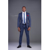 Blue Slim Fit Pinstripe Suit.