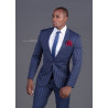 Blue Slim Fit Pinstripe Suit.