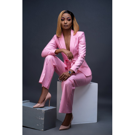 Pink Ladies Trousers Suit – Elegant & Modern Power Suit for Women